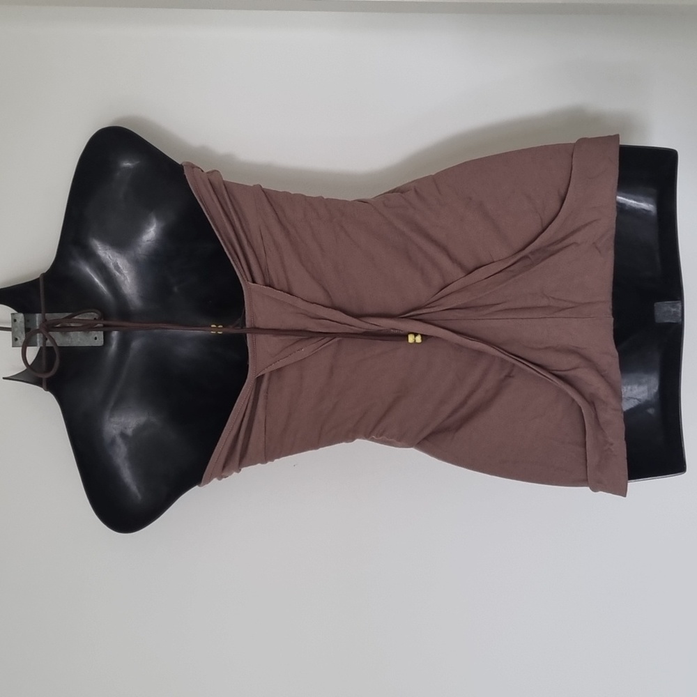 River Island, brown halter neck top, stretchy material, size 10 - Picture 4 of 7